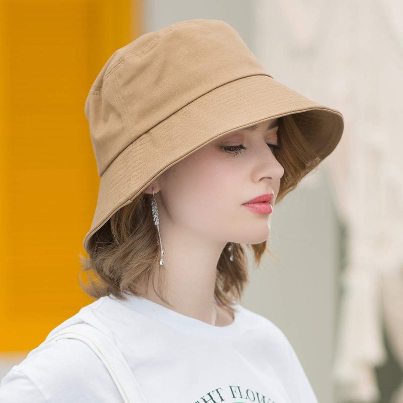 SOMALER Womens Cotton Wide Brim Sun Hats UPF63+ UV Packable Beach Hat Summer Bucket Cap for Travel - Image 2